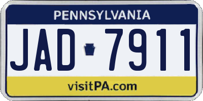 PA license plate JAD7911