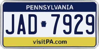 PA license plate JAD7929
