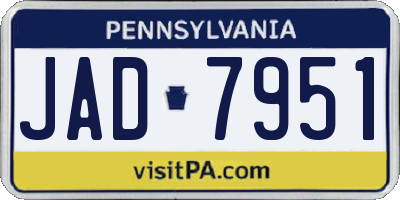 PA license plate JAD7951