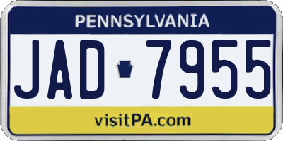 PA license plate JAD7955
