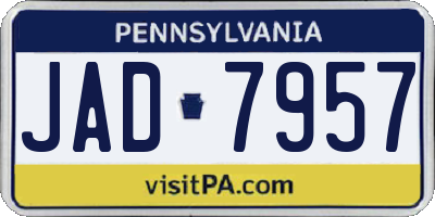 PA license plate JAD7957