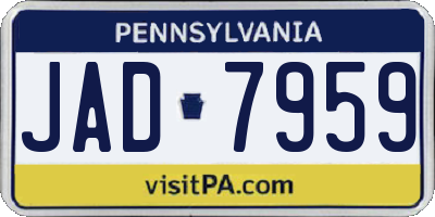 PA license plate JAD7959