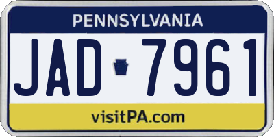 PA license plate JAD7961