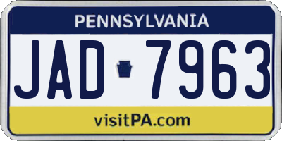 PA license plate JAD7963