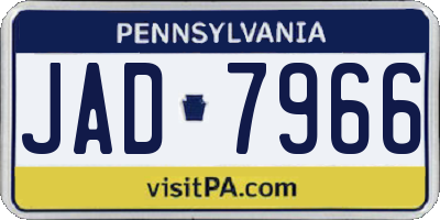 PA license plate JAD7966