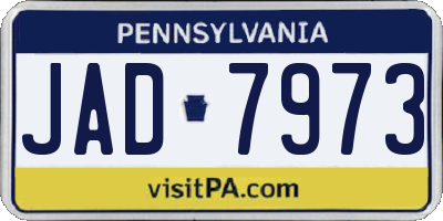 PA license plate JAD7973