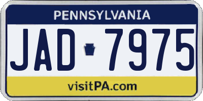 PA license plate JAD7975