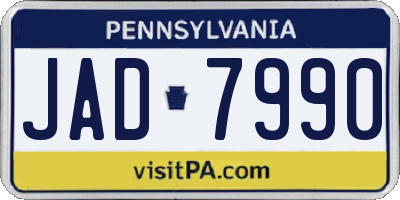 PA license plate JAD7990