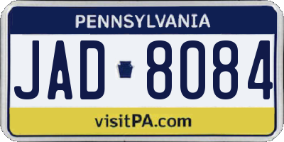 PA license plate JAD8084