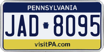 PA license plate JAD8095