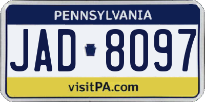 PA license plate JAD8097