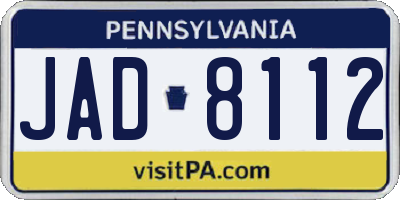 PA license plate JAD8112