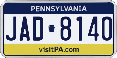 PA license plate JAD8140