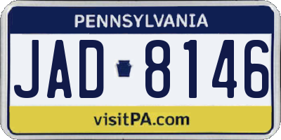 PA license plate JAD8146