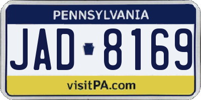 PA license plate JAD8169