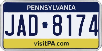 PA license plate JAD8174