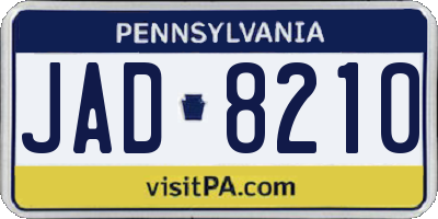 PA license plate JAD8210