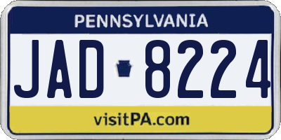 PA license plate JAD8224