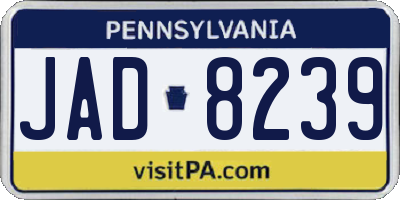 PA license plate JAD8239