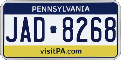 PA license plate JAD8268