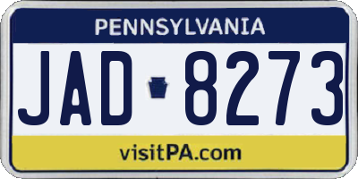 PA license plate JAD8273