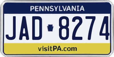 PA license plate JAD8274