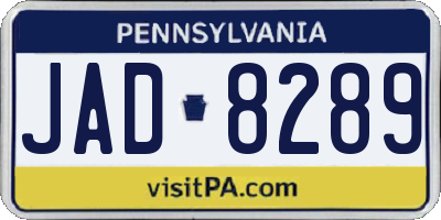 PA license plate JAD8289