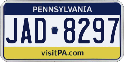 PA license plate JAD8297