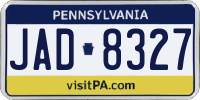 PA license plate JAD8327