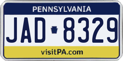PA license plate JAD8329