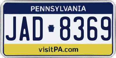PA license plate JAD8369