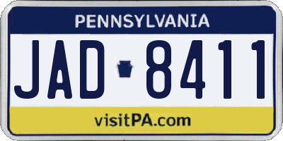 PA license plate JAD8411