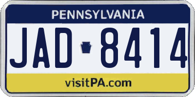 PA license plate JAD8414