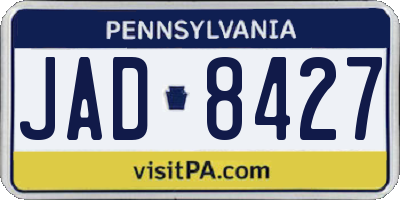 PA license plate JAD8427