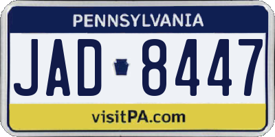 PA license plate JAD8447
