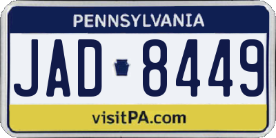 PA license plate JAD8449