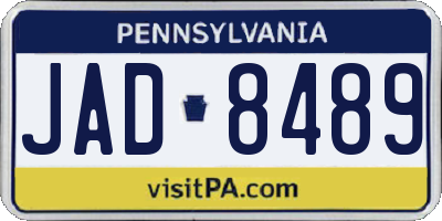 PA license plate JAD8489