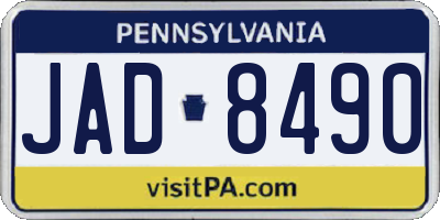PA license plate JAD8490