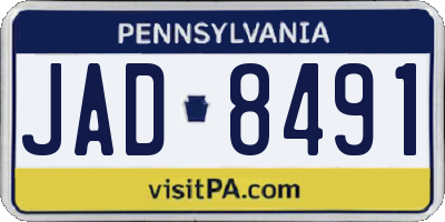 PA license plate JAD8491