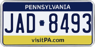 PA license plate JAD8493