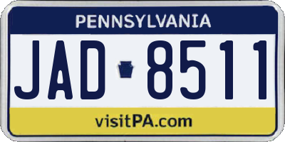 PA license plate JAD8511