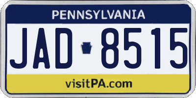 PA license plate JAD8515