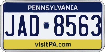 PA license plate JAD8563