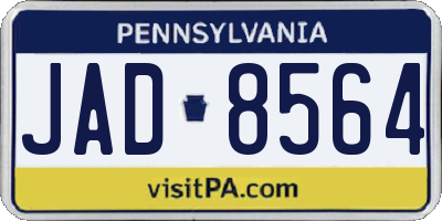PA license plate JAD8564