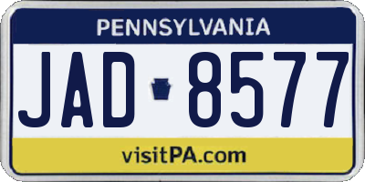 PA license plate JAD8577