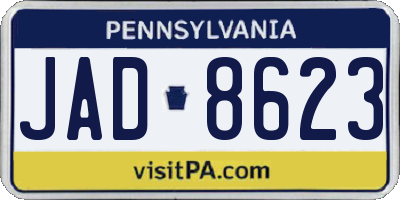 PA license plate JAD8623