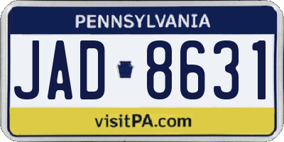 PA license plate JAD8631