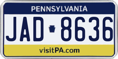 PA license plate JAD8636