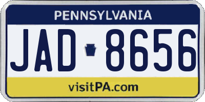 PA license plate JAD8656