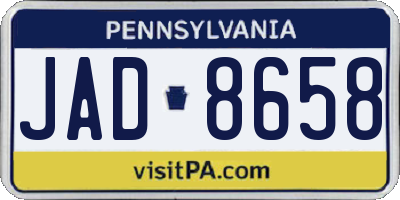 PA license plate JAD8658